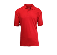 GBH Men's Short Sleeve Pique Polo, Red