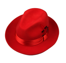 St. Patrick Feathered Fedora, Red