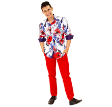 Bespoke Men's Floral Long Sleeve Fashion Shirt 202272