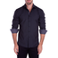 Bespoke Moda Bespoke Men's Dot Texture Long Sleeve Dress Shirt 212315 Solid Black