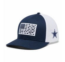 Dallas Cowboys Unisex Columbia PFG Mesh Fish Flag Ball Hat, Blue/White