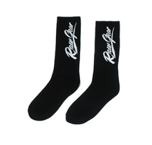 Rawgear Script Logo High Socks 1-Pair, Black (Adult)