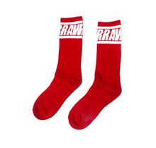 Rawgear Block Logo High Socks 1-Pair, Red (Adult)
