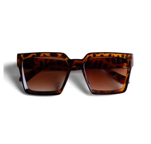 Oversized Square Tortoise Sunglasses-LSG1013