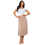 New Mix Solid  Wide Pleated Skirt with Lining SK906, Khaki