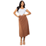 New Mix Solid  Wide Pleated Skirt with Lining SK906, Cognac
