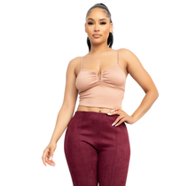 V-Bar Solid Rib Top BT03099, Tan