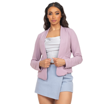 Open Front Shawl Collar Blazer IJ99121, Dusty Lavender