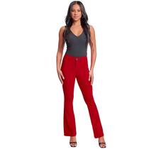 YMI Jeans Junior Hyperstretch High-Rise Flare Jean, Ruby Red