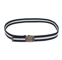 Men Striped Canvas Adjustable Slide Belt BEB3302, XL