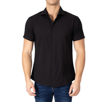 Bespoke Men's S/S  Button Up Shirt 232135, Black