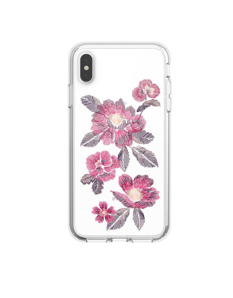 Speck Speck  Presidio Clear + Print iPhone XS Max - Embroidered Floral Fuchsia/Clear