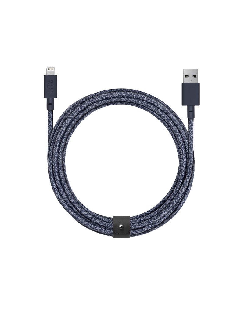 NATIVE UNION Native Union Braided Lightning Belt Cable, 3m - INDIGO