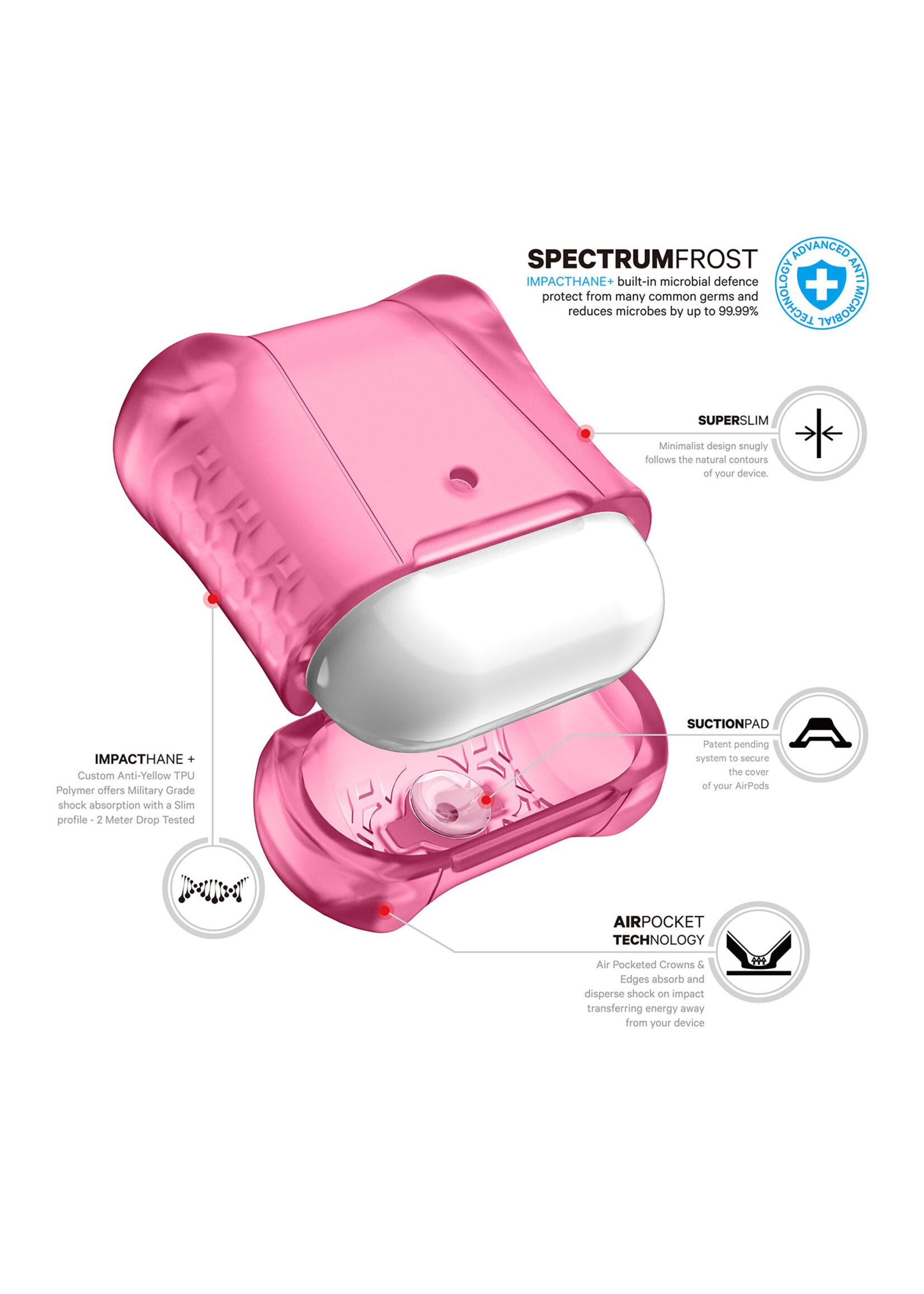 ItSkins ItSkins Spectrum Frost Case for Airpods - Light Pink