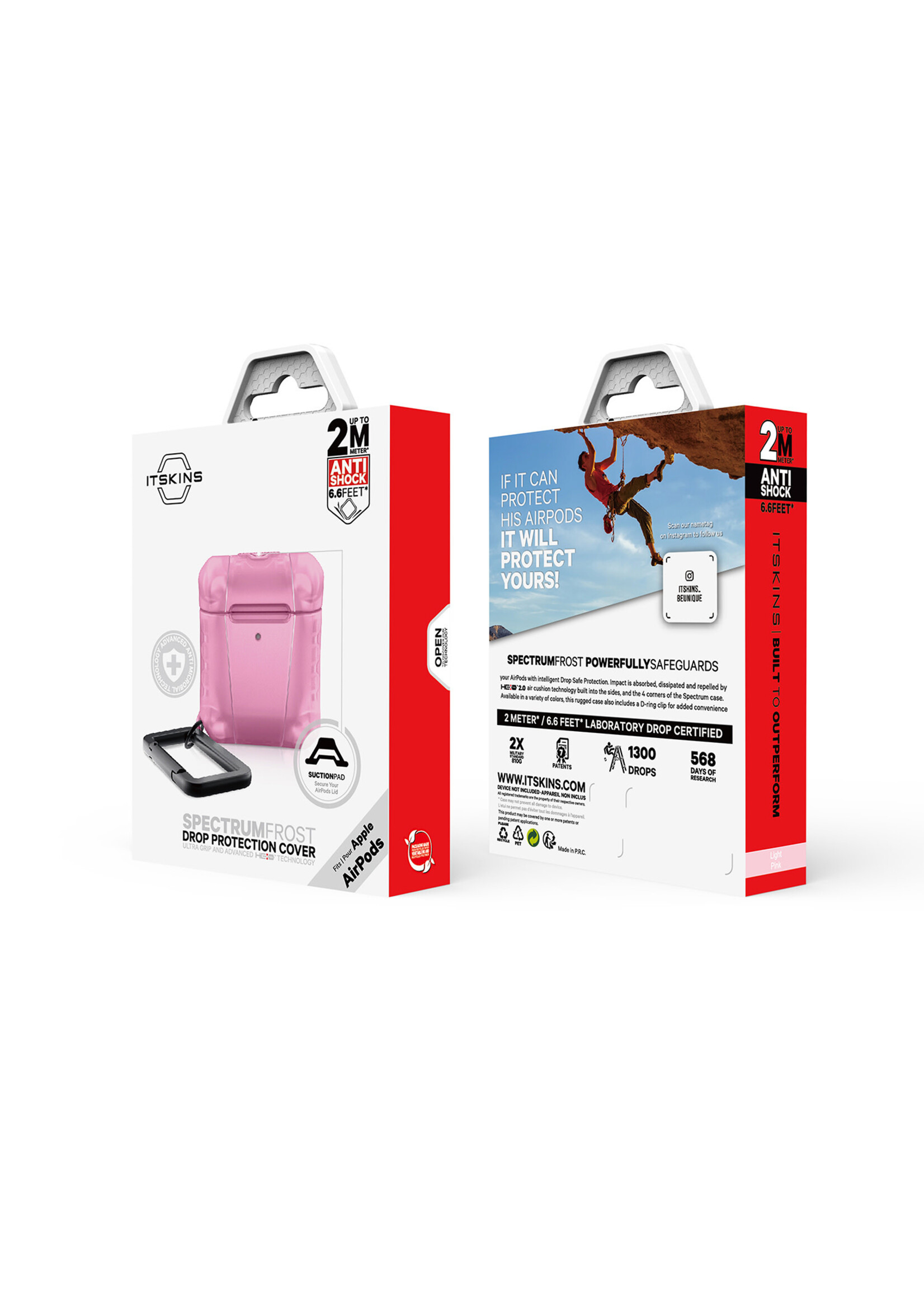 ItSkins ItSkins Spectrum Frost Case for Airpods - Light Pink