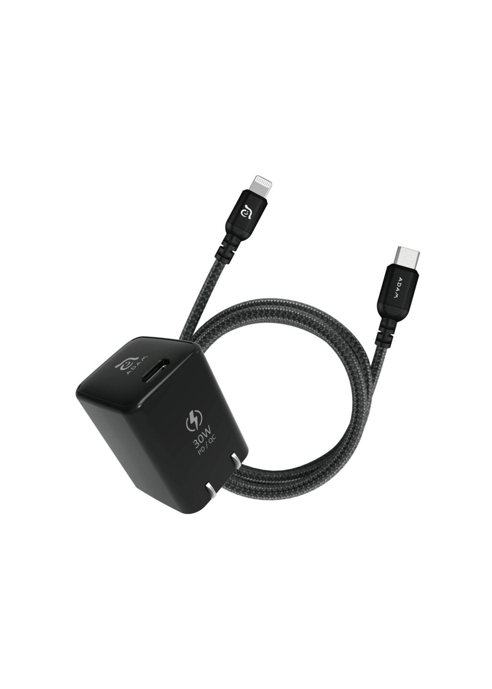 Adam Elements Adam Elements OMNIA X3 Fast Charging Kit USB-C to Lightning 30W - Black