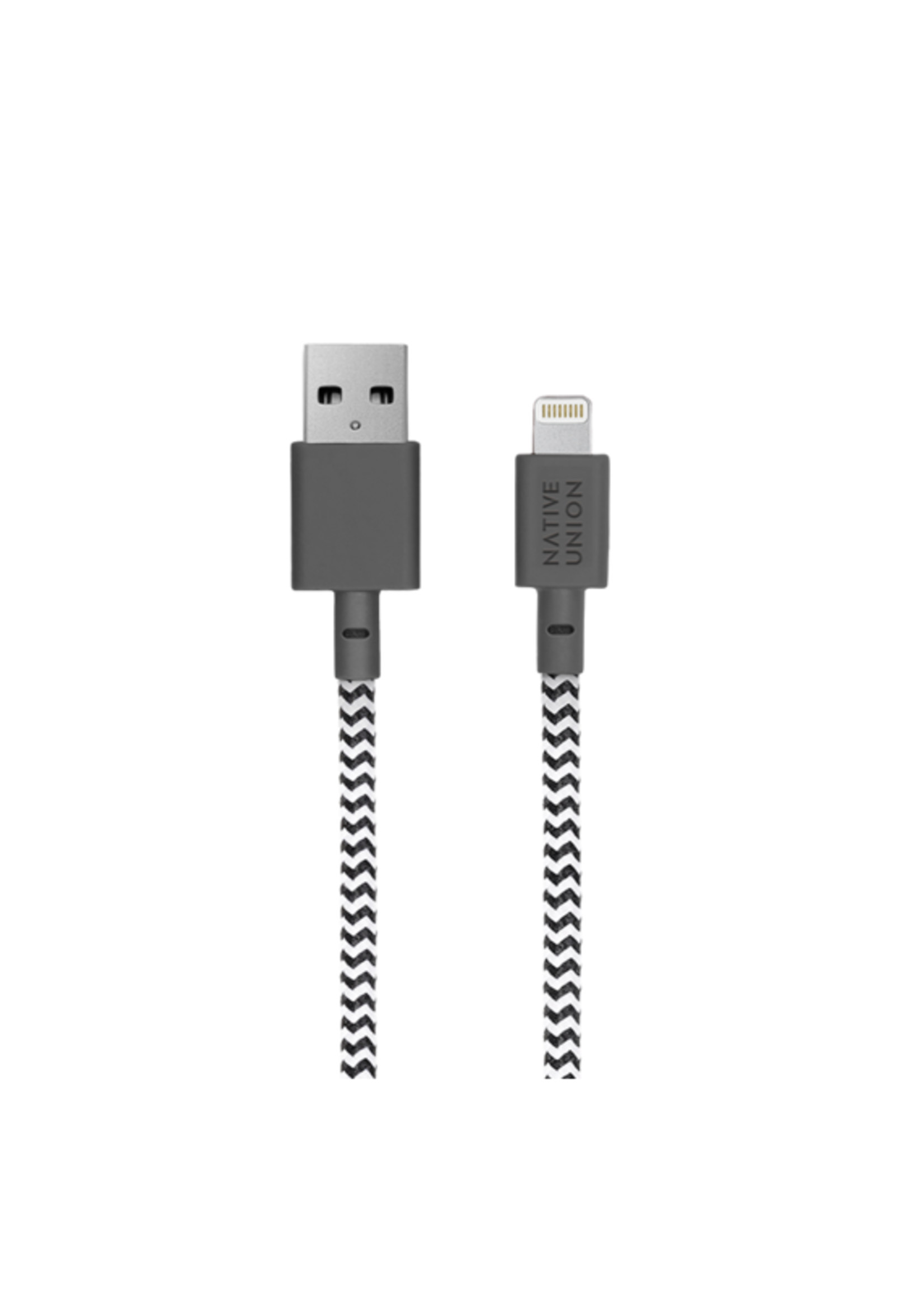 NATIVE UNION Native Union Braided Lightning Belt Cable 3m - Zebra (Black/White)