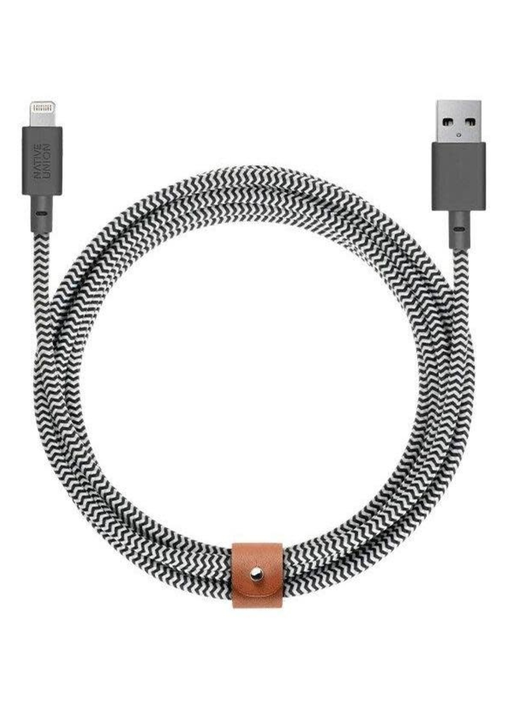 NATIVE UNION Native Union Braided Lightning Belt Cable 3m - Zebra (Black/White)