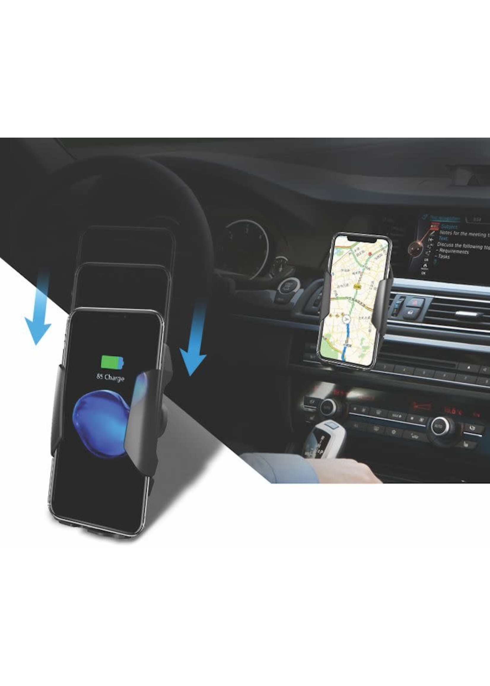 miniBatt miniBatt PowerDRIVE Wireless Qi Fast Charging Vent Mount 2 Coils 10W - Black