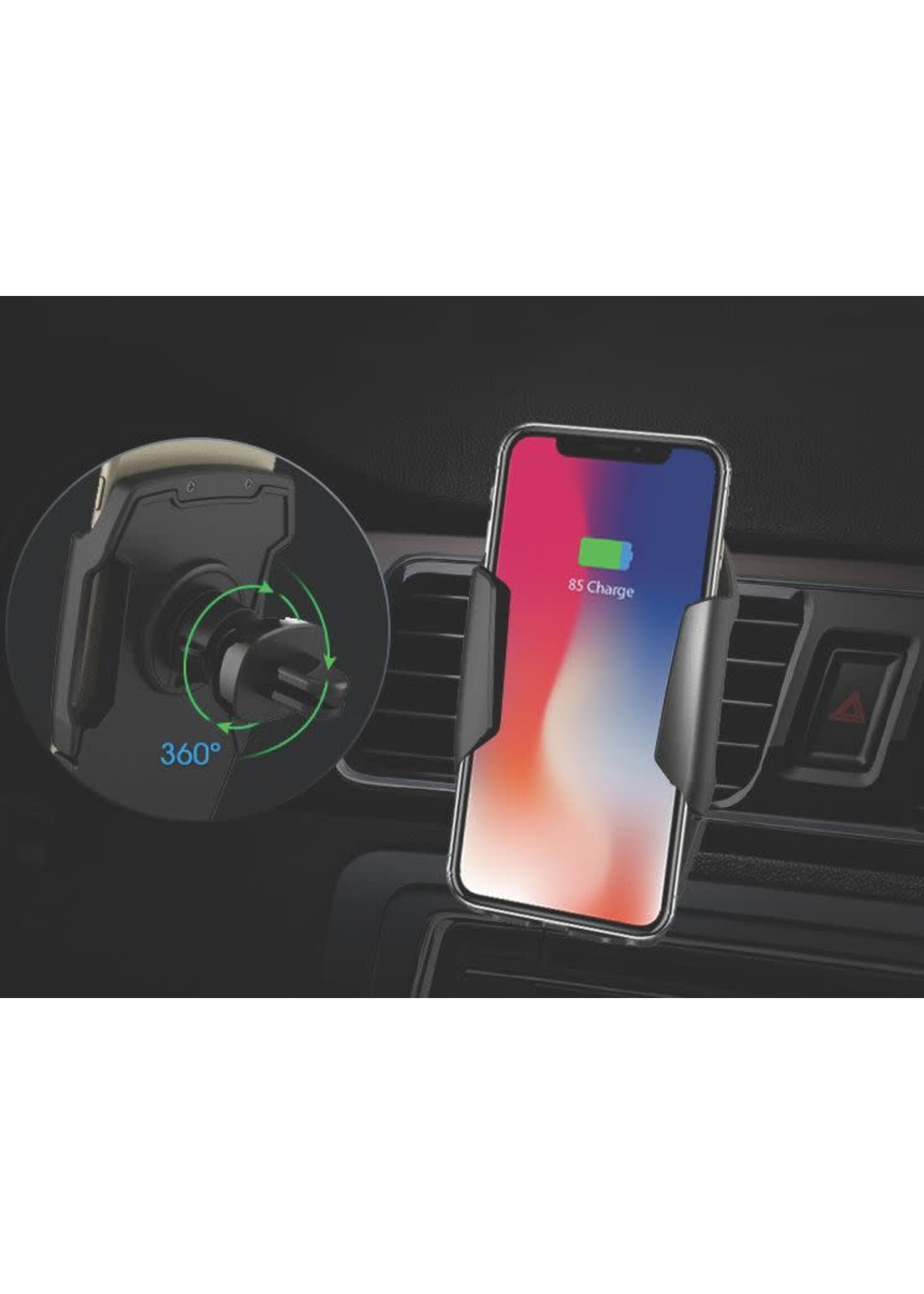 miniBatt miniBatt PowerDRIVE Wireless Qi Fast Charging Vent Mount 2 Coils 10W - Black