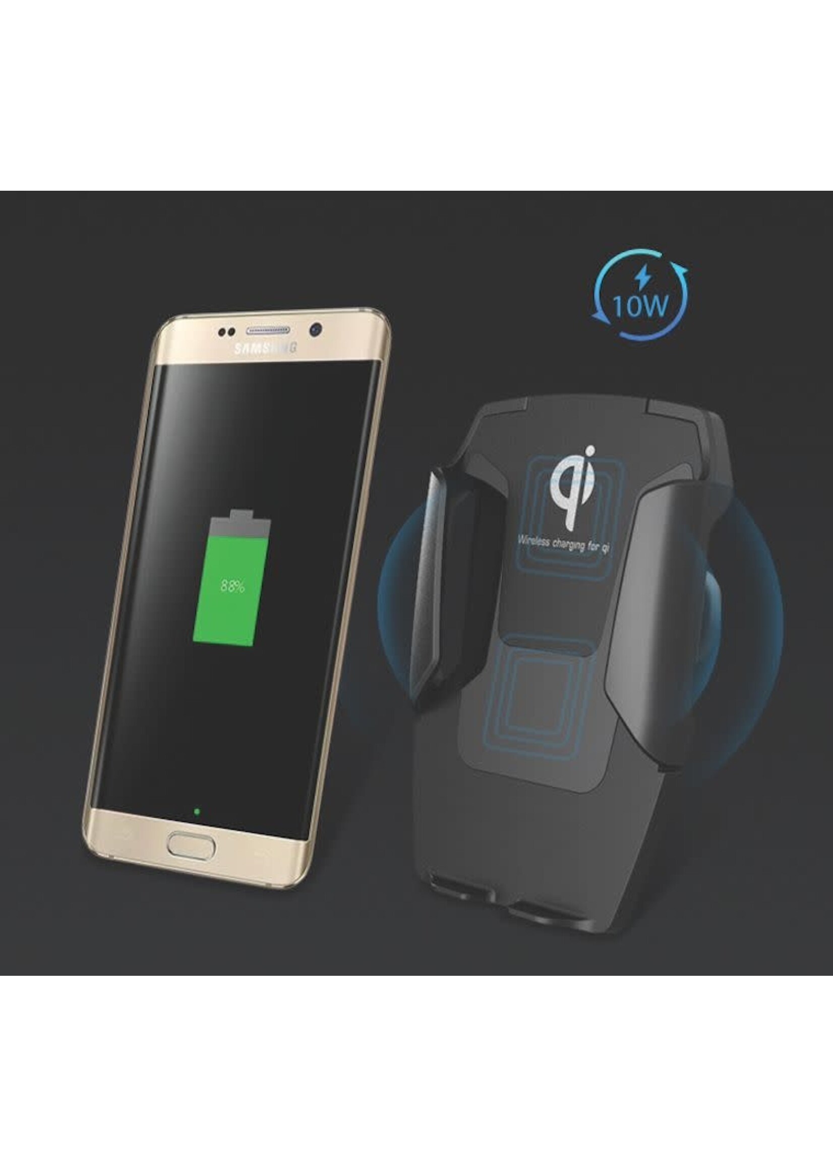 miniBatt miniBatt PowerDRIVE Wireless Qi Fast Charging Vent Mount 2 Coils 10W - Black