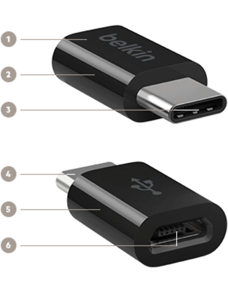 BELKIN Belkin USB-C to Micro USB  Adapter Black