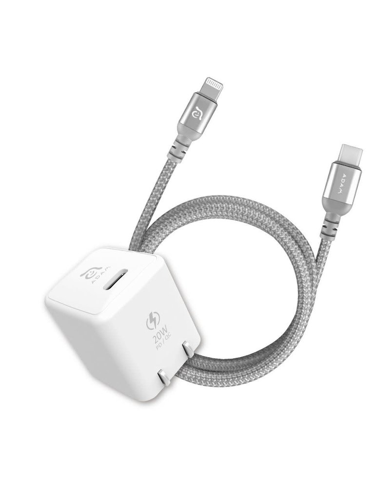 Adam Elements Adam Elements OMNIA X1 USB-C to Lightning Fast Charging Kit 20W - White