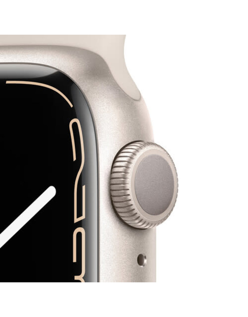 APPLE Apple Watch Series 7 (GPS, 41mm, Starlight Aluminum, Starlight Sport Band)