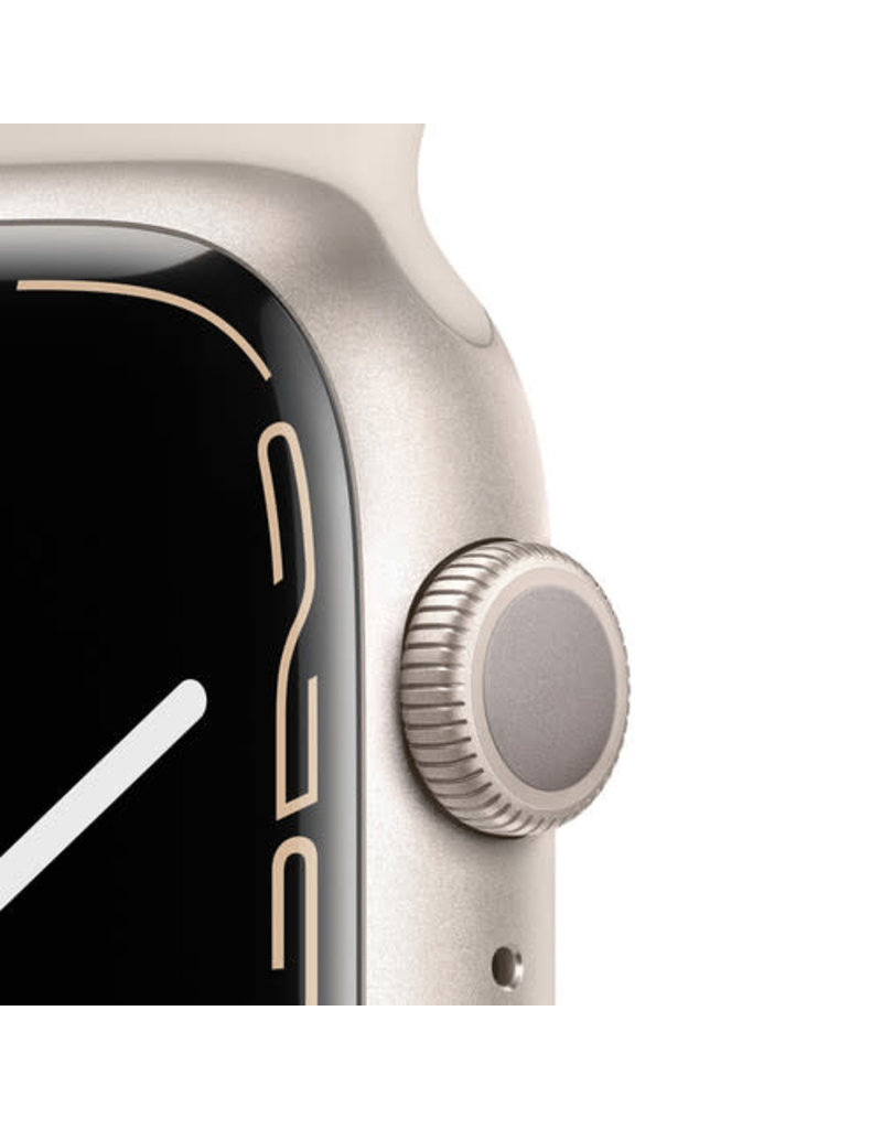 APPLE Apple Watch Series 7 (GPS, 45mm, Starlight Aluminum, Starlight Sport Band)