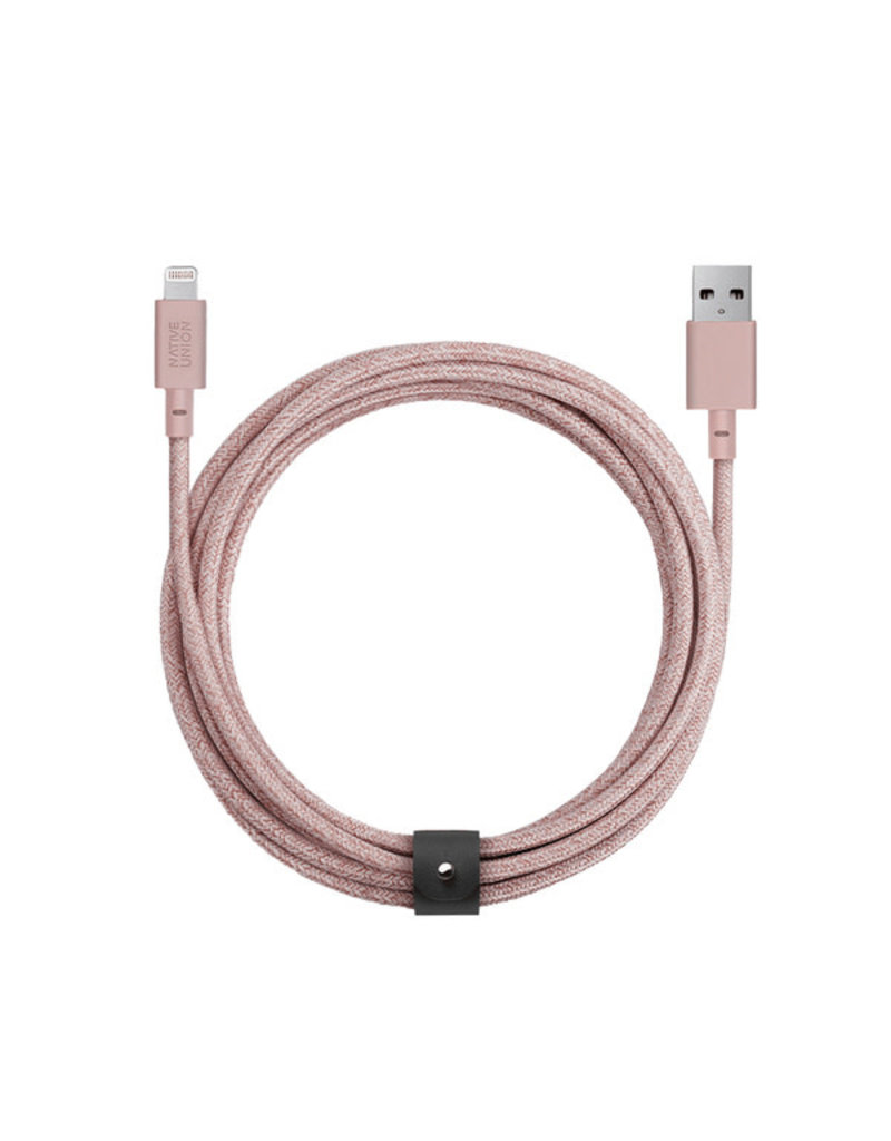 NATIVE UNION Native Union Braided Lightning Belt Cable 3m - ROSE