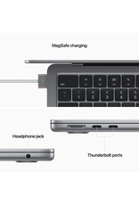 APPLE Apple MacBook Air 13.6" with Retina Display, M2 Chip with 8-Core CPU and 8-Core GPU, 8GB Memory,256GB SSD, Space Gray, Mid 2022