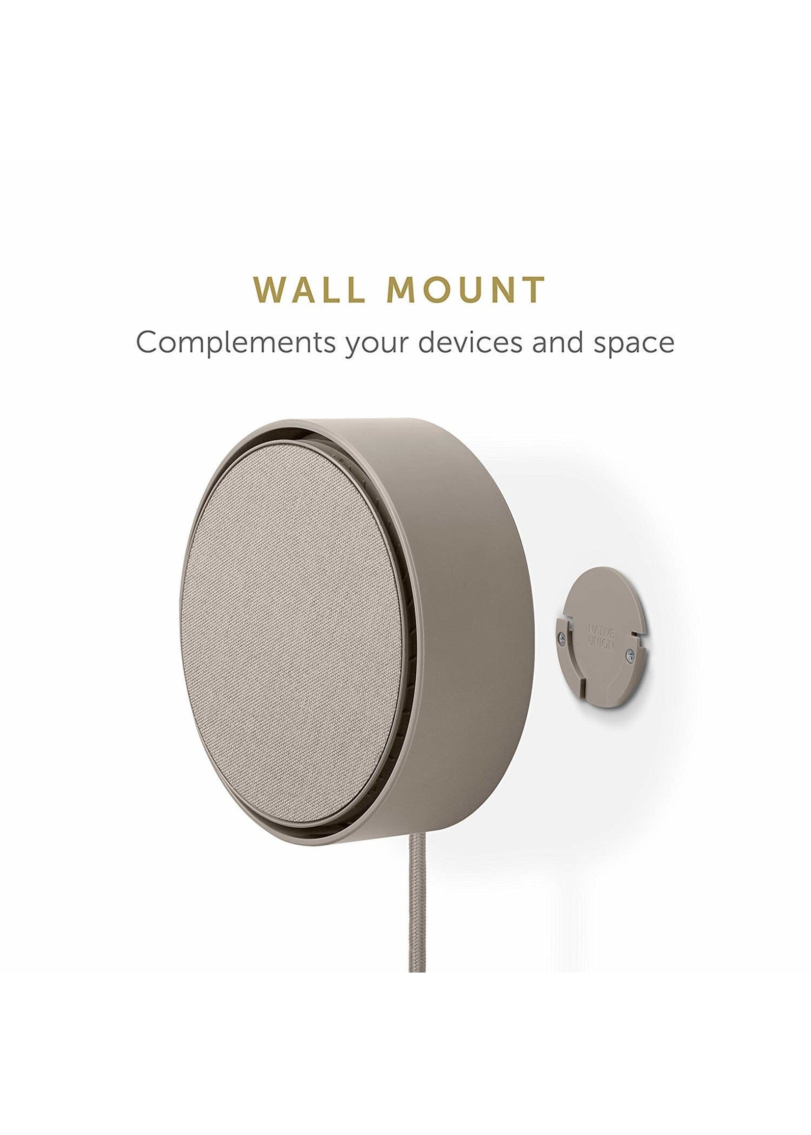 NATIVE UNION Native Union Eclipse Charger- 2 USB Ports, 1 USB-C Port - 2m cord - 7.8 A - Taupe