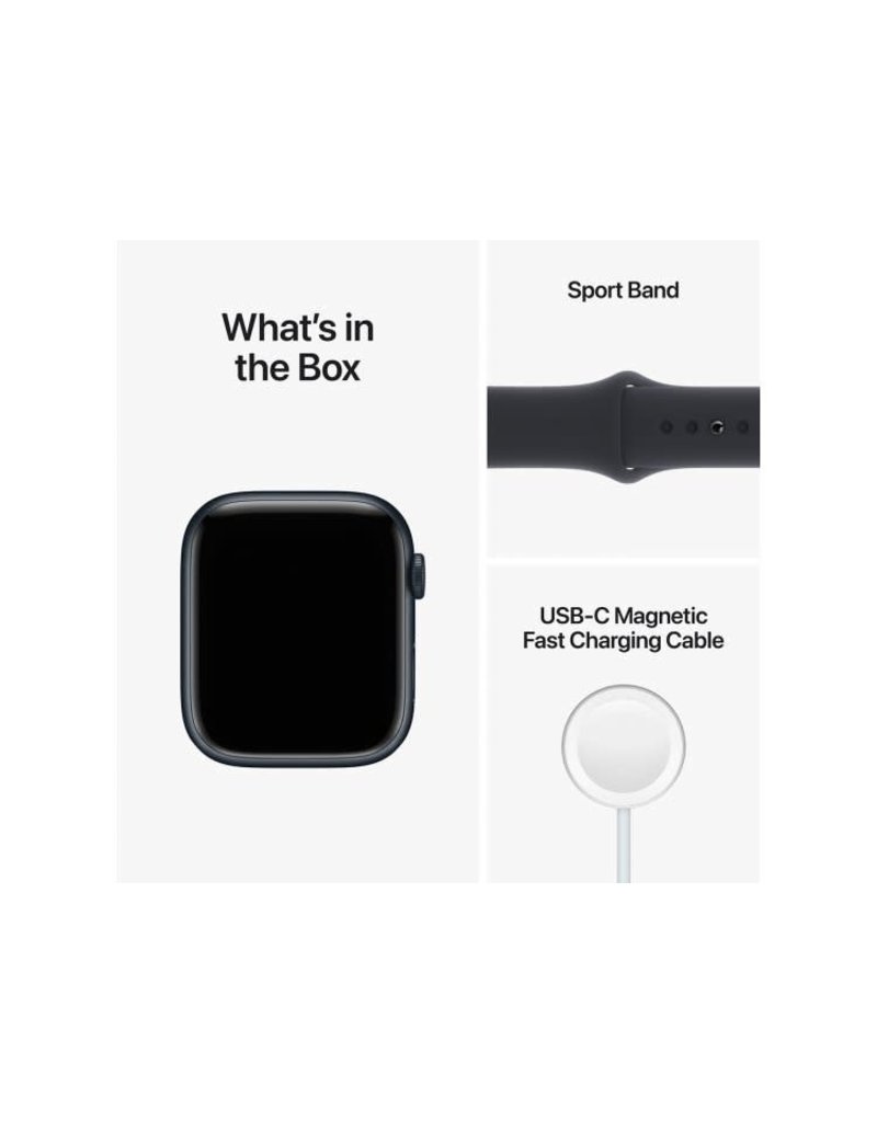 APPLE Apple Watch Series 8 GPS 45mm Midnight Aluminum Case with Midnight Sport Band - M/L - Midnight