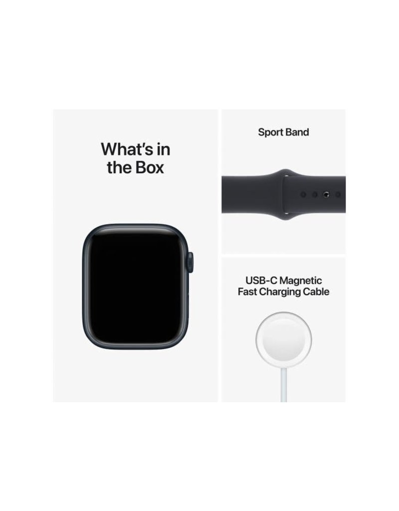 Apple Watch Series 8 (GPS) 41mm Aluminum Case with Midnight Sport Band S/M  Midnight MNU73LL/A - Best Buy