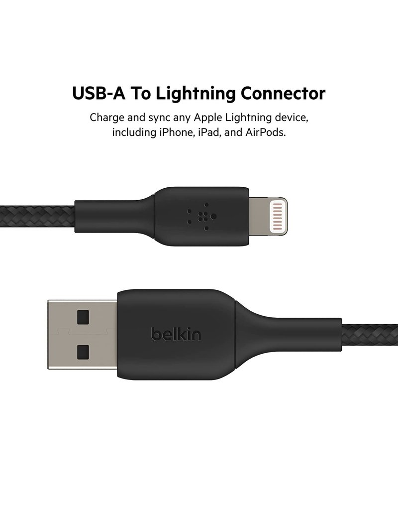 BELKIN Belkin BOOST↑CHARGE™ Braided Lightning to USB-A Cable 1M - Black