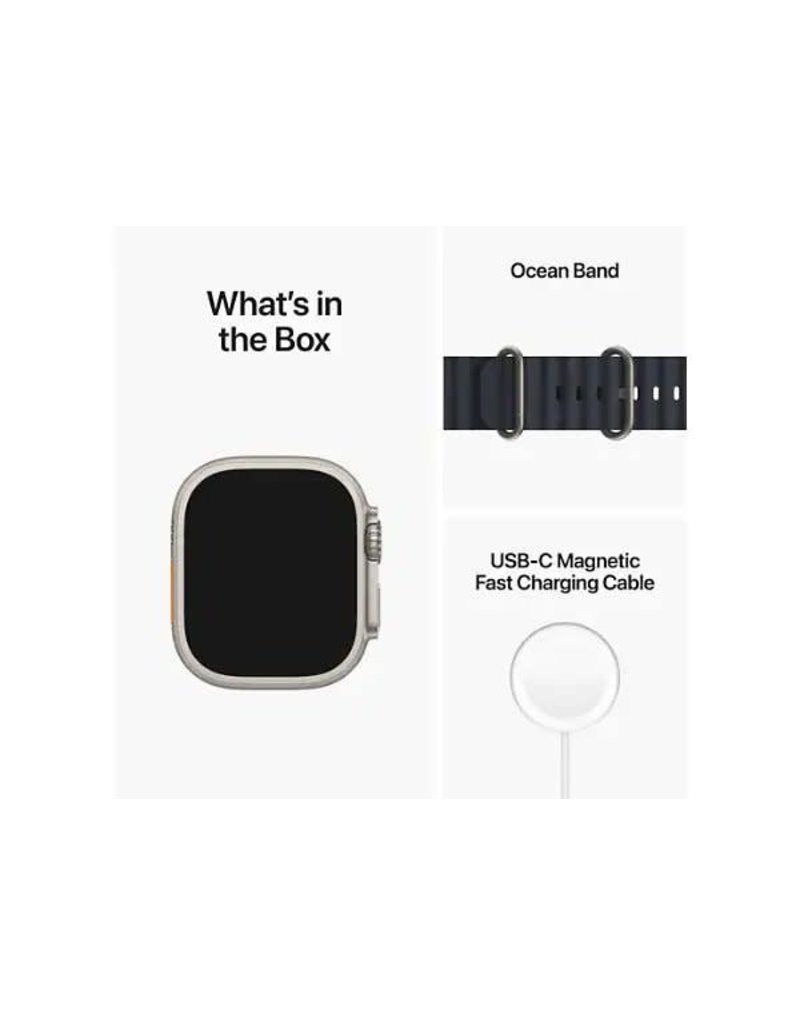APPLE Apple Watch Ultra (GPS + Cellular) 49mm Titanium Case with Midnight Ocean Band - Titanium