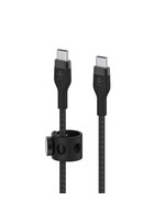 BELKIN Belkin USB-C to USB Belkin BOOST CHARGE PRO Flex USB Type-C to USB Type-C Male Cable (6.6', Black)-C 2.0 Braid Silver 2M Black