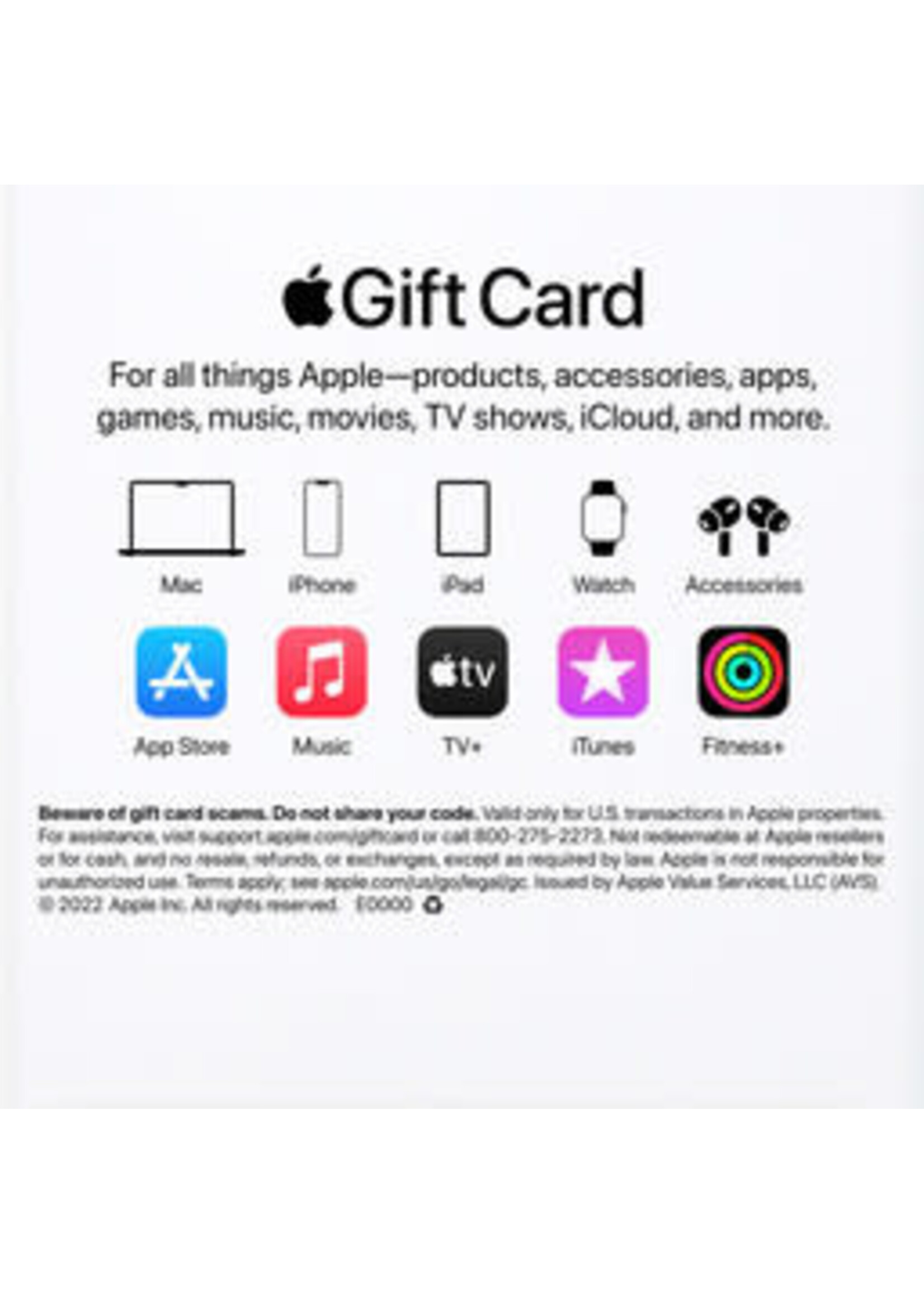 Apple APPLE ITUNES CARD USD $200.00
