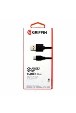 Griffin Griffin - 6.6' USB-to-Micro USB Charge-and-Sync Cable - Black