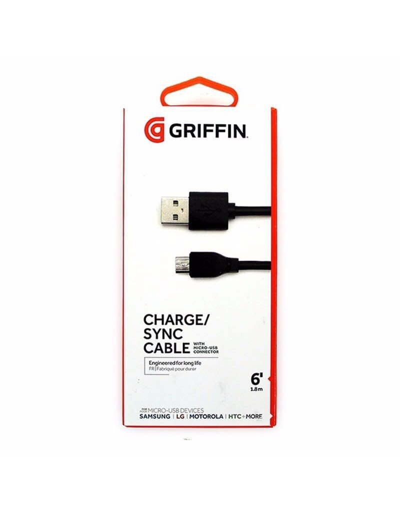 Griffin Griffin - 6.6' USB-to-Micro USB Charge-and-Sync Cable - Black