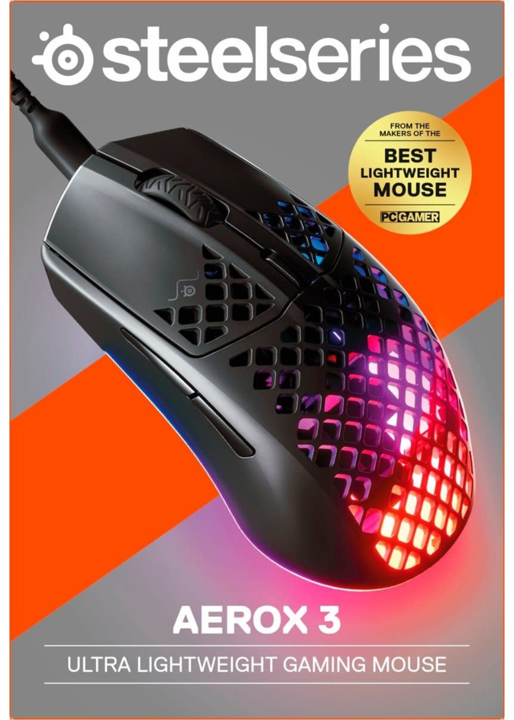 SteelSeries SteelSeries - Aerox 3 Super Light Honeycomb Wired RGB Optical Gaming Mouse - Onyx