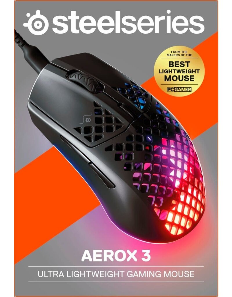 SteelSeries SteelSeries - Aerox 3 Super Light Honeycomb Wired RGB Optical Gaming Mouse - Onyx