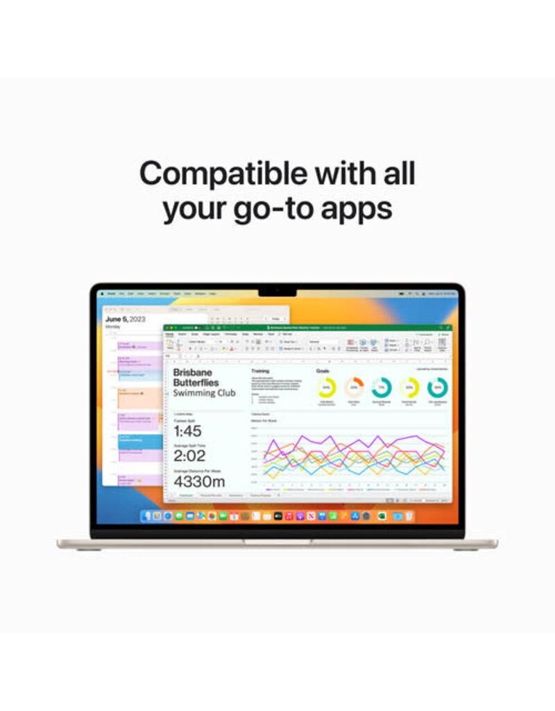 APPLE Apple MacBook Air 15-inch M2 chip with 8-core CPU and 10-core GPU, 256GB - Starlight