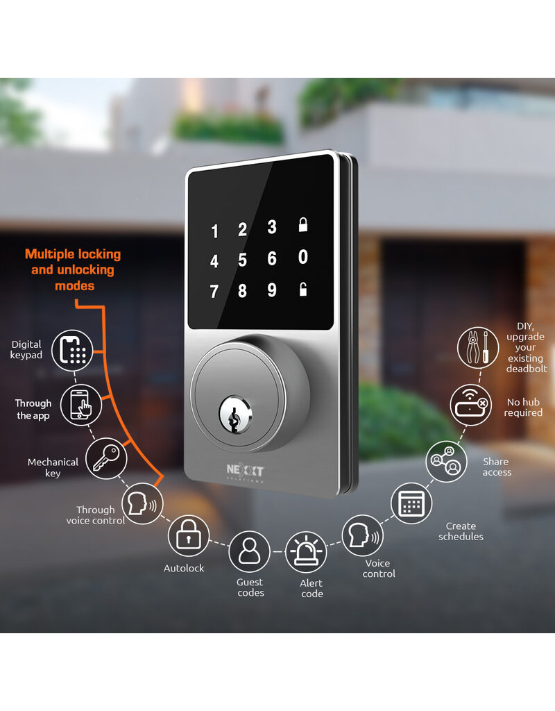 NEXXT Nexxt Smart Wi-Fi Door Lock - Stainless Steel
