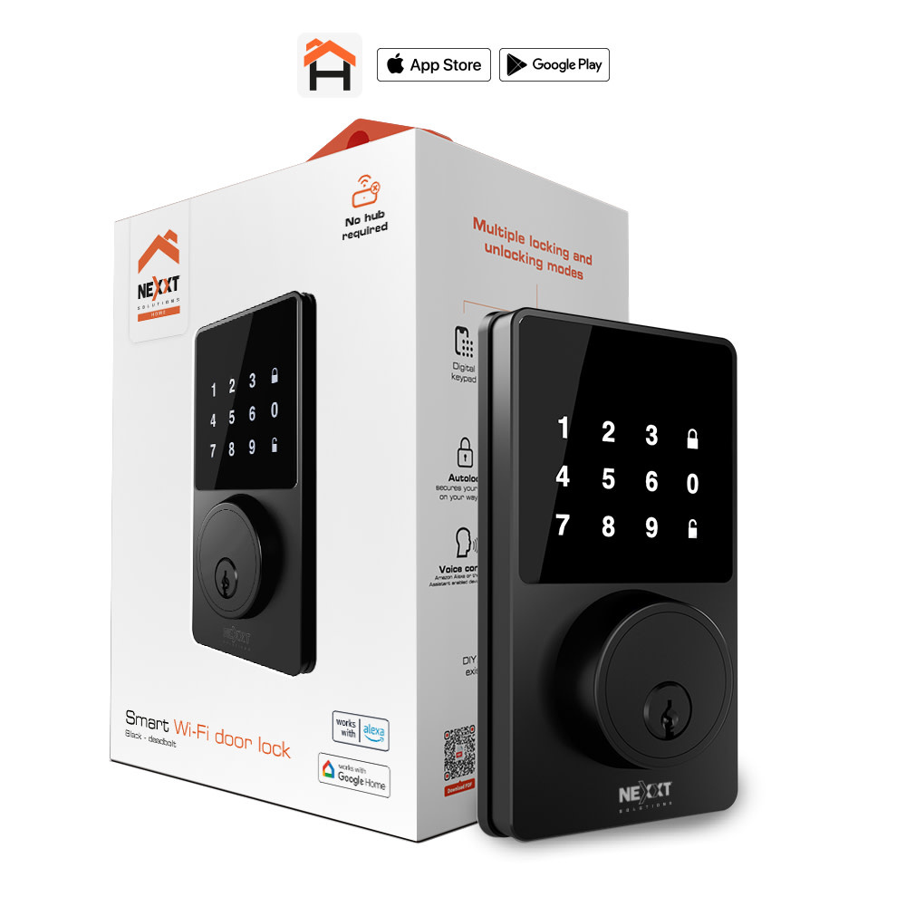 Nexxt Smart WiFi Door Lock Black iWorld Trinidad