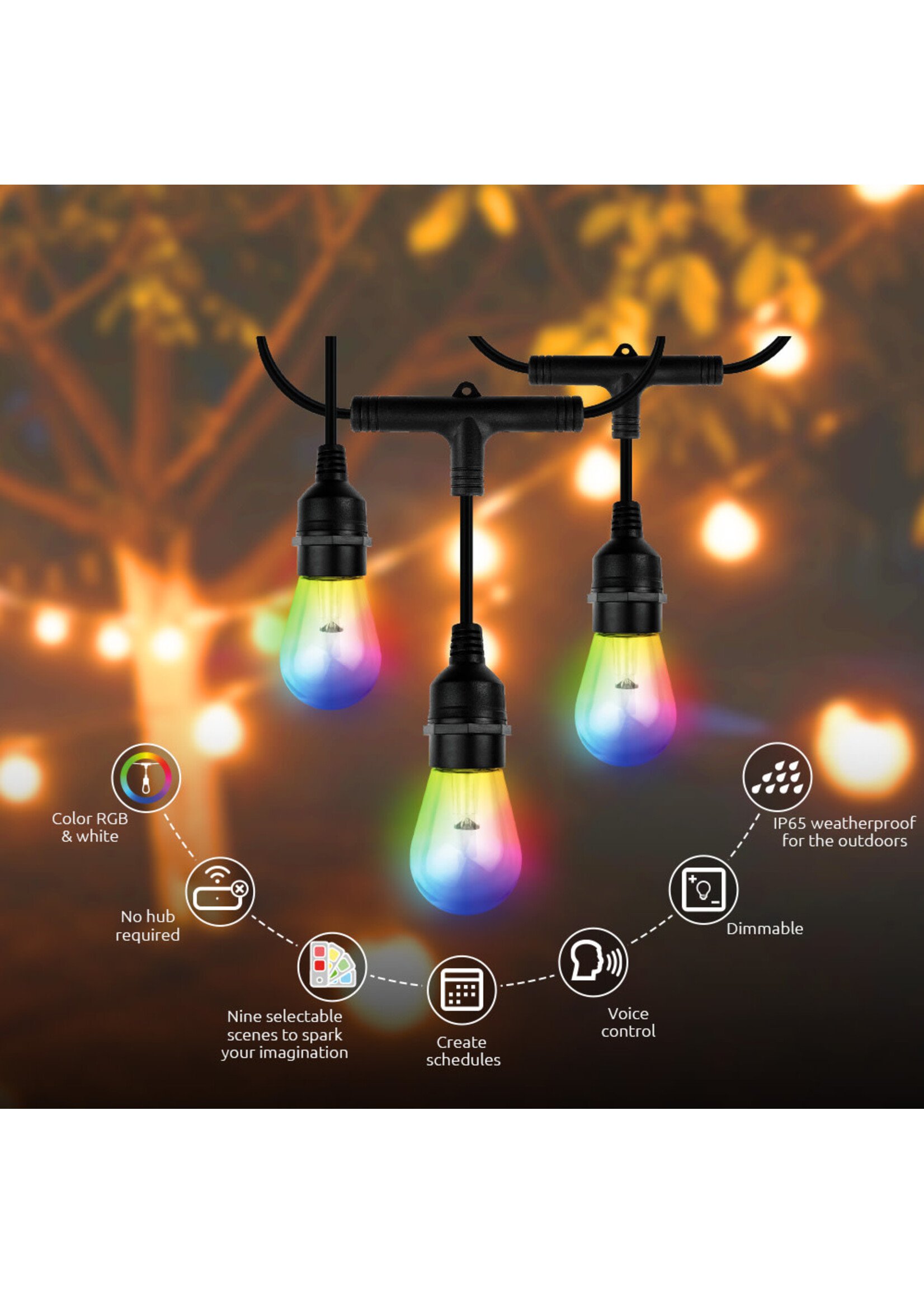 NEXXT Nexxt Smart Wi-Fi Outdoor String Lights