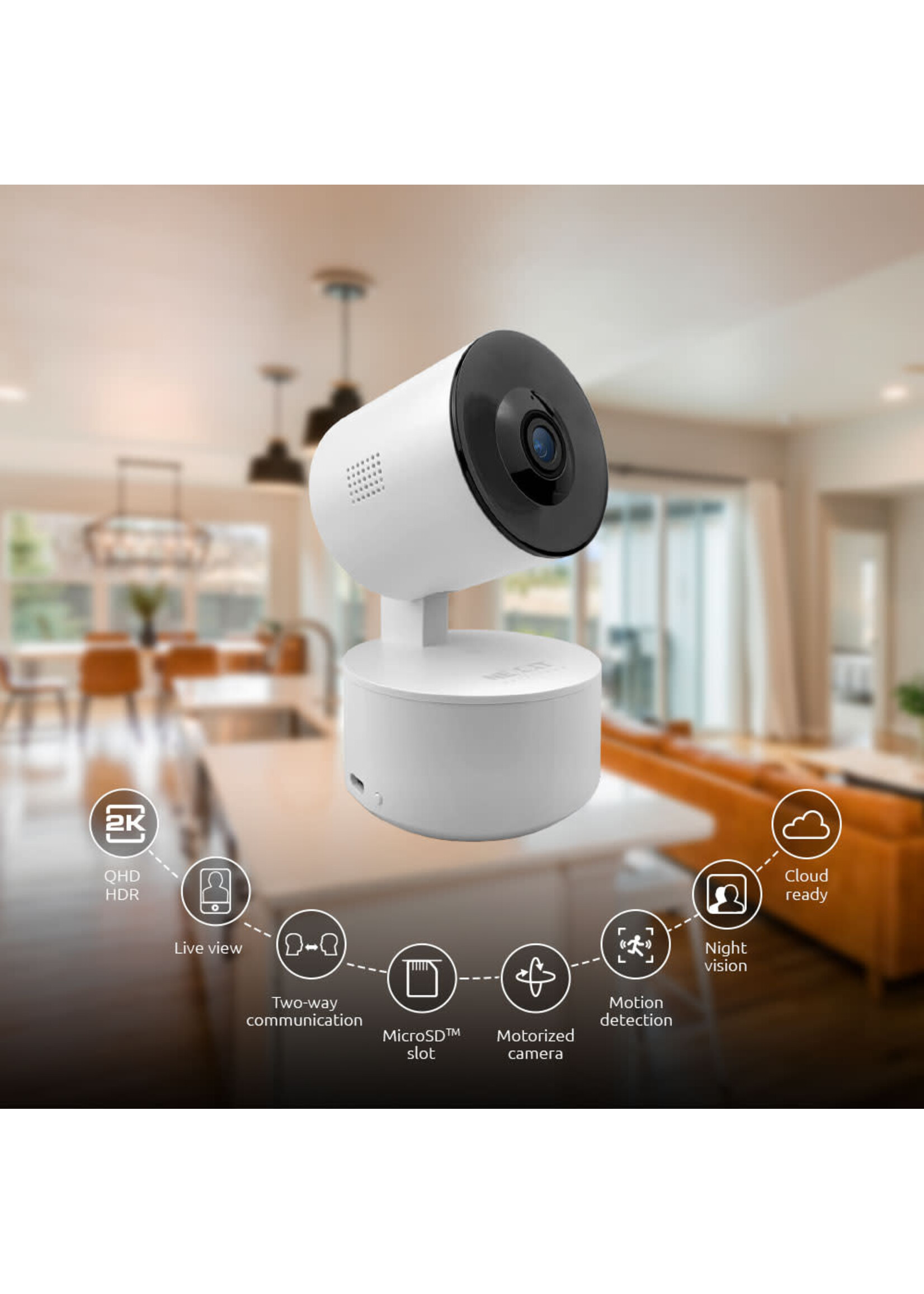 NEXXT Nexxt Smart Wi-Fi camera, PTZ - Full motion - Indoor 2K