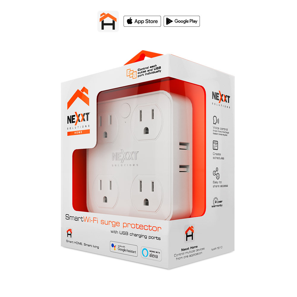 Nexxt Smart Home Surge Protector 4 Outlets / USB Port - iWorld