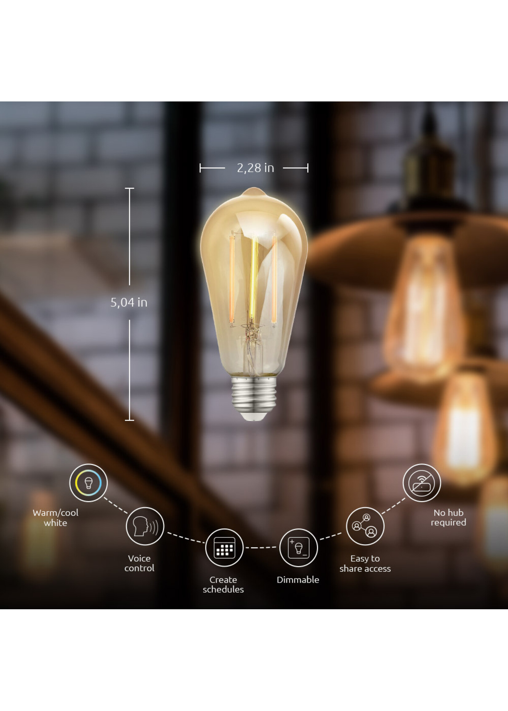 NEXXT Nexxt Smart Wi-Fi LED Amber Filament Bulb 110V