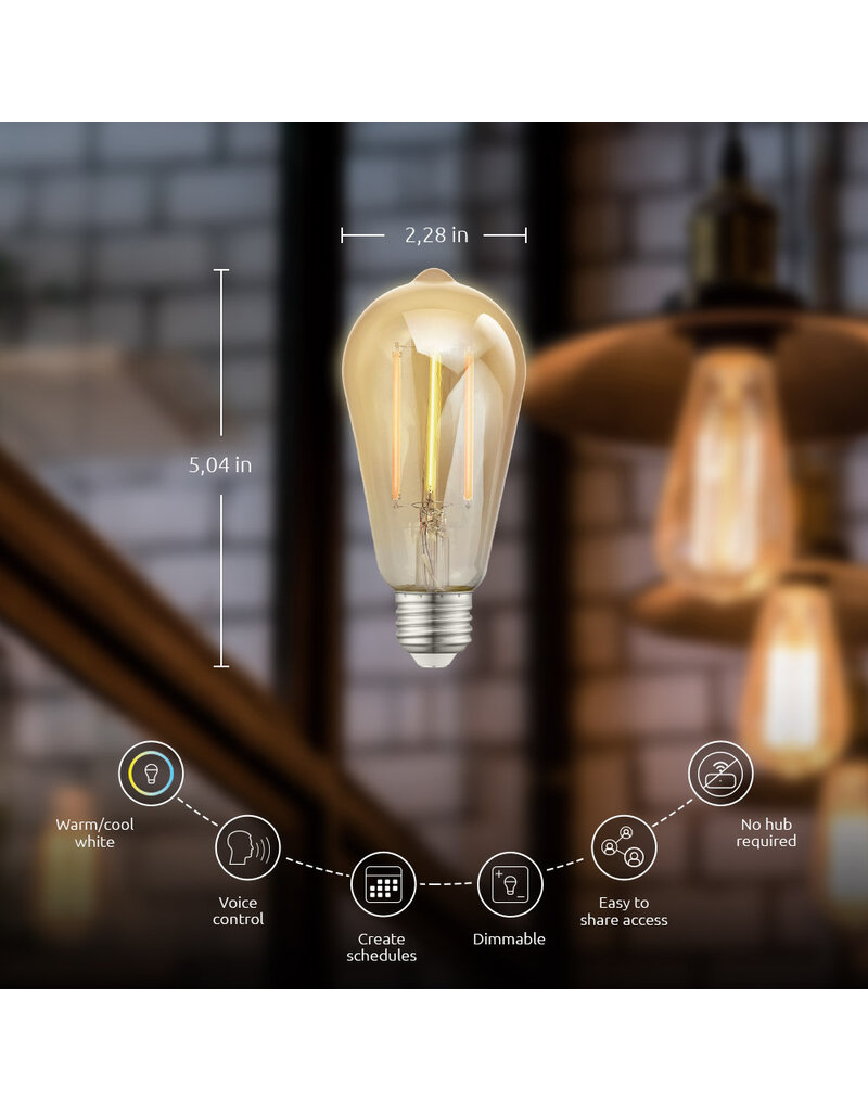 NEXXT Nexxt Smart Wi-Fi LED Amber Filament Bulb 110V